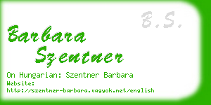 barbara szentner business card
